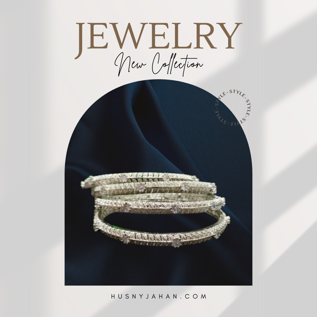 Rhodium Stone Bangles