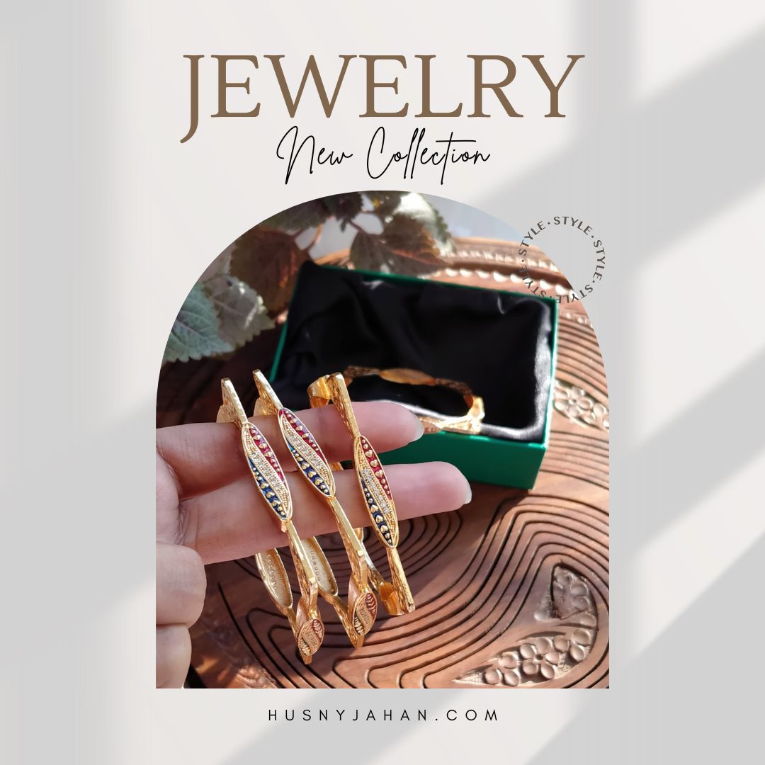 Panash Square Bangles (Gold Plated)