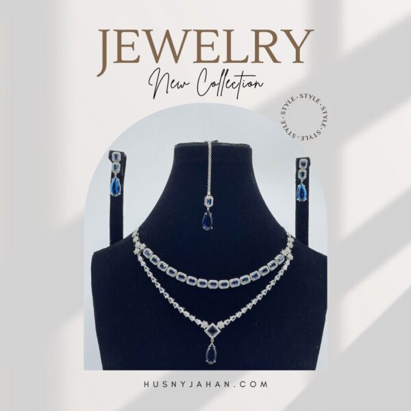 AD Blue Double Layer Necklace